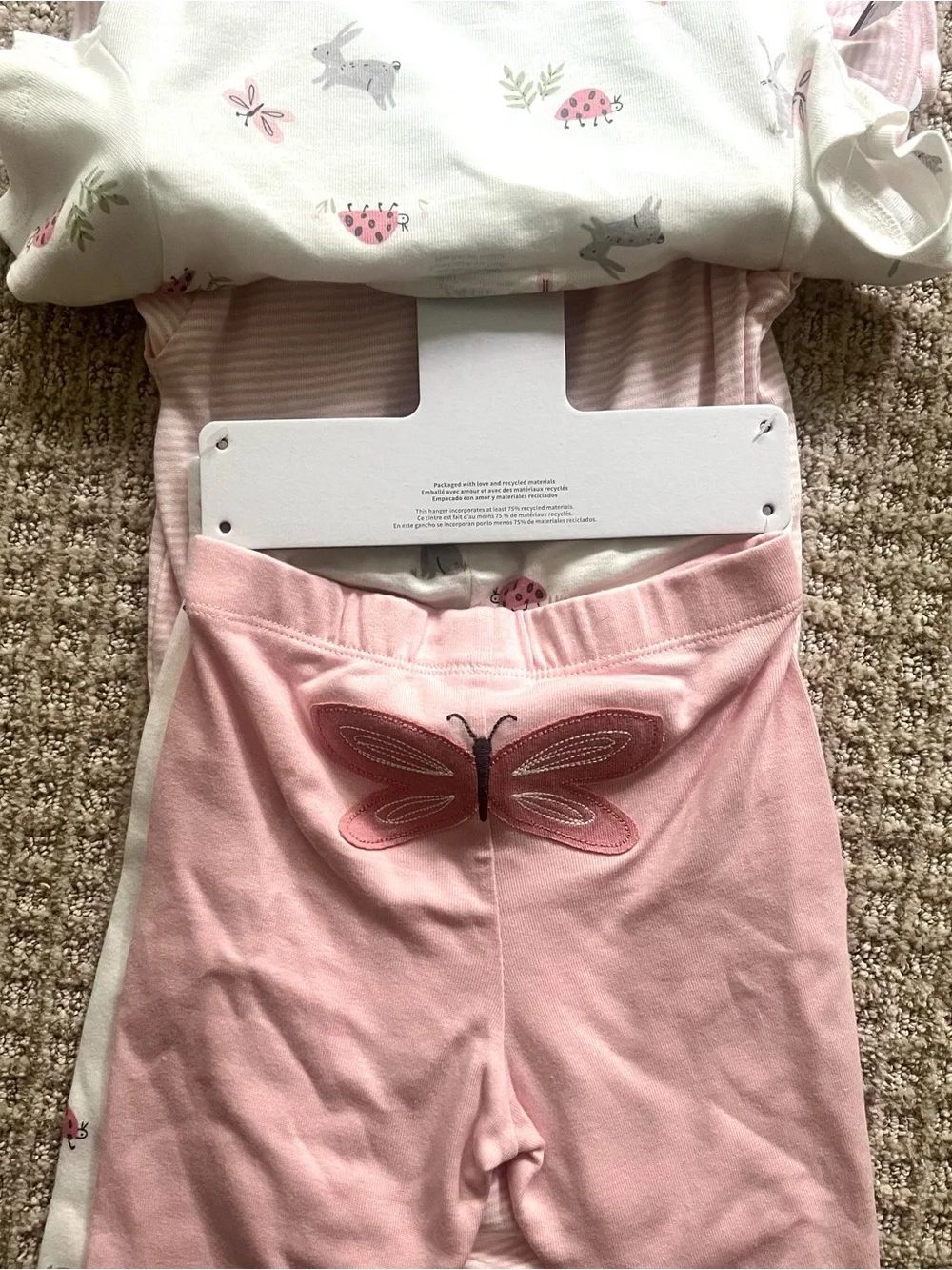 NEW NWT Carter’s Infant 4-Piece Clothing Set Bunnies Easter Outfits Size 24M